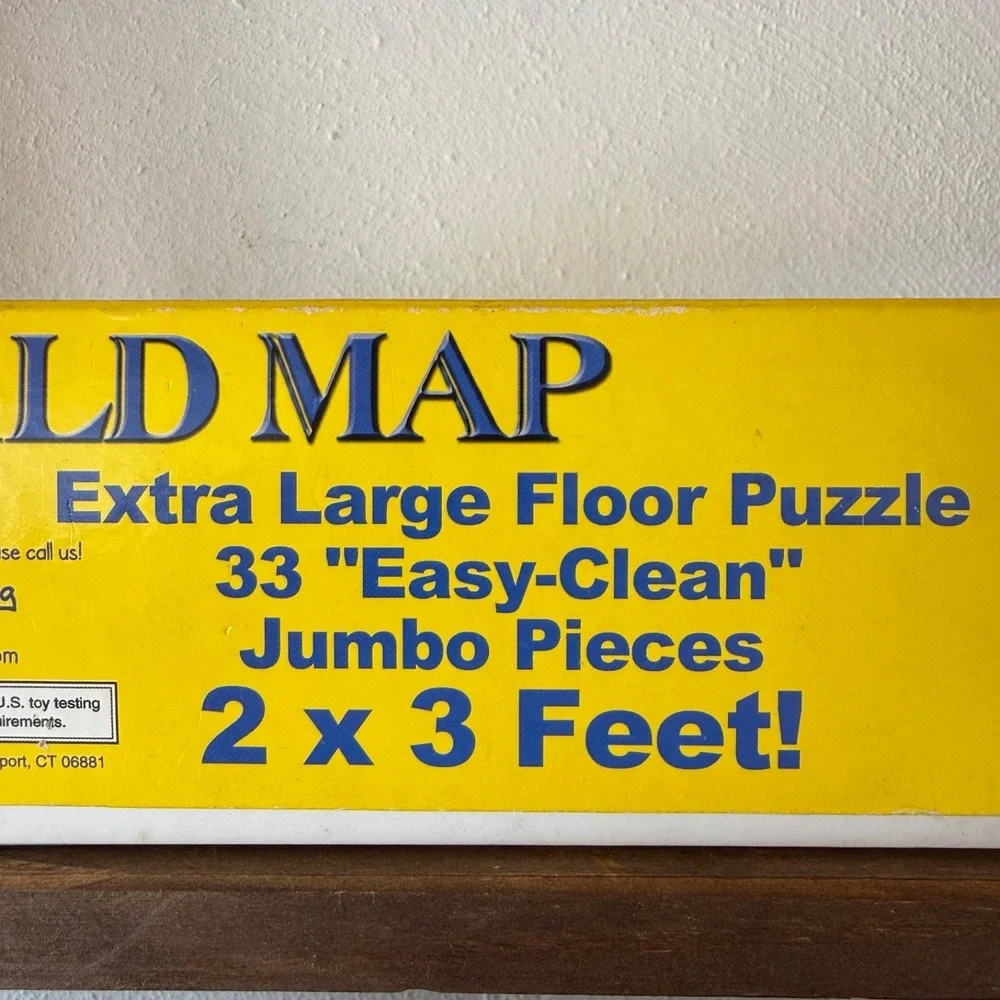 Melissa & Doug World Map Floor Puzzle 33 Pieces Jumbo 2x3Ft Complete Educational